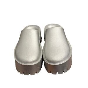 Jeffrey Campbell Silver Foam Platform Chunky Lugsole Clogs Size 6